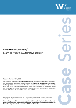Ford Motor Company Learning from the Automotive Industry