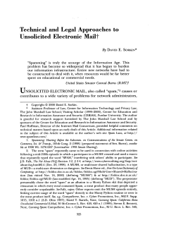 Technical and Legal Approaches to Unsolicited Electronic Mail