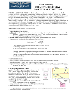 Chemical Bonding and Molecular Structure