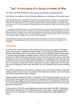 "Jay" A true story of a Scout in times of War