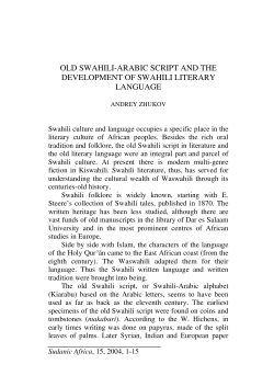 old swahili-arabic script and the development of swahili literary