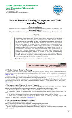 Human Resource Planning Management and Their Improving Method