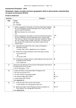 NCEA Level 1 Geography (91010) 2014