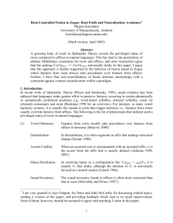 1 Root-Controlled Fusion in Zoque