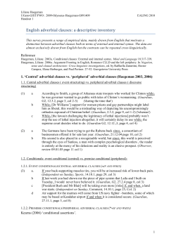 English adverbial clauses: a descriptive inventory