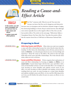 Reading a Cause-and- Effect Article
