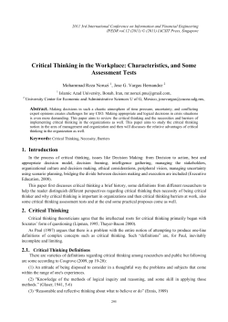 Critical Thinking in the Workplace