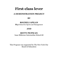 First-class lever - NYU Tandon School of Engineering