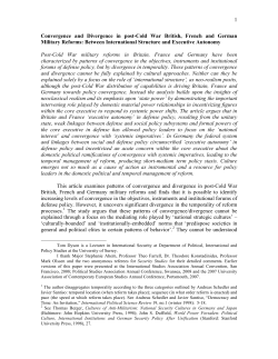 1 Convergence and Divergence in post