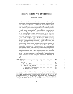 HABEAS CORPUS AND DUE PROCESS