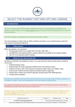 Select the runway for take-off and landing