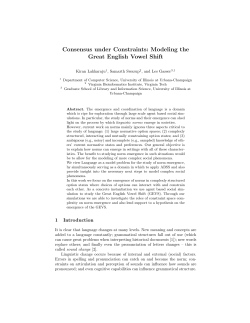 Consensus under Constraints - Biocomplexity Institute of Virginia Tech