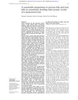 A sustainable programme to prevent falls and near falls in
