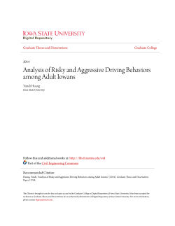 Analysis of Risky and Aggressive Driving Behaviors among Adult