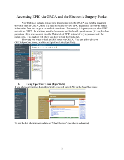Accessing EPIC via ORCA and the Electronic Surgery Packet