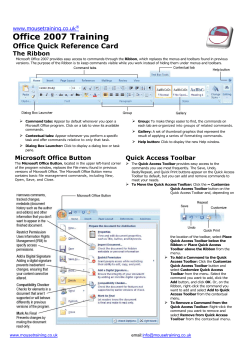 Office 2007 Quick Reference Guide