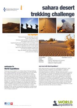 Sahara Desert Trek - Royal College of Pathologists