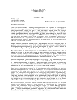 Federal Income Tax Opinion Letter - Freedom School