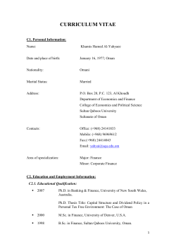 curriculum vitae - Economic Research Forum