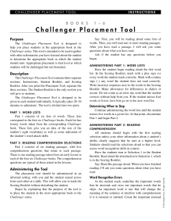 Challenger Placement Tool - Books 1