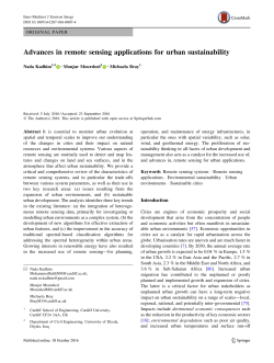Advances in remote sensing applications for urban