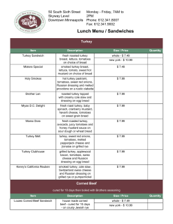 Lunch Menu / Sandwiches