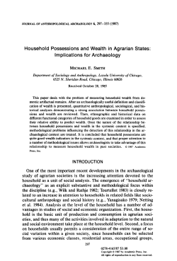 Household Possessions and Wealth in Agrarian