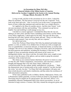 Encomium for Diane McColley