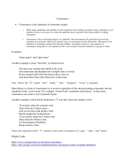 Consonance - English with Mrs. Lamp