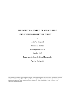 THE INDUSTRIALIZATION OF AGRICULTURE