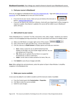 Blackboard Essentials: Four things you need to know to launch your