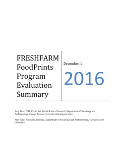 FRESHFARM FoodPrints Program Evaluation Summary