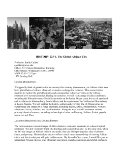 HISTORY 225-1, The Global African City