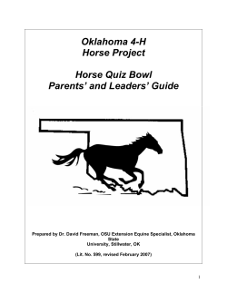 Oklahoma 4-H Horse Project Horse Quiz Bowl Parents` and Leaders