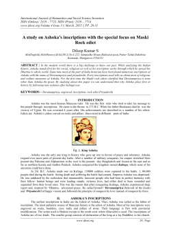 A study on Ashoka`s inscriptions with the special focus on
