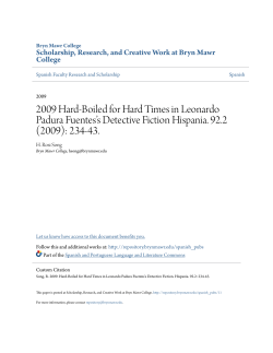 2009 Hard-Boiled for Hard Times in Leonardo Padura Fuentes`s