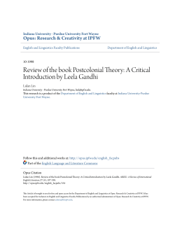 Review of the book Postcolonial Theory: A Critical