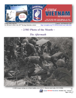 2/503 Photo of the Month ~ The Aftermath