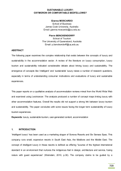 SUSTAINABLE LUXURY: OXYMORON OR