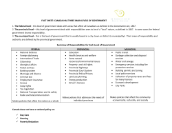 FACT SHEET: CANADA HAS THREE MAIN LEVELS OF