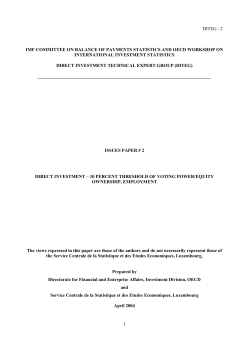 DITEG Issues Paper # 2, 10 Per Cent Threshold - Employment