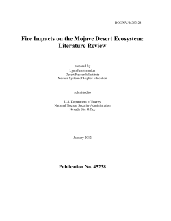Fire Impacts on the Mojave Desert Ecosystem: Literature
