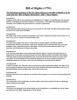 Bill of Rights (1791) - Diamond Bar High School