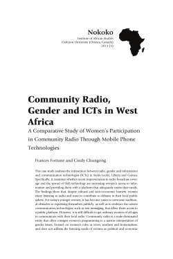 Community Radio, Gender and ICTs in West Africa