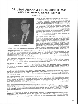 dr. jean alexander francoise le mat and the new orleans affair