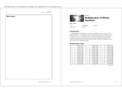 Multiplication of Whole Numbers - Goodheart