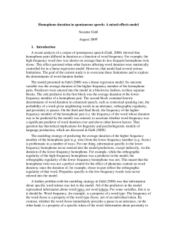 Homophone Duration in Spontaneous Speech: A Mixed