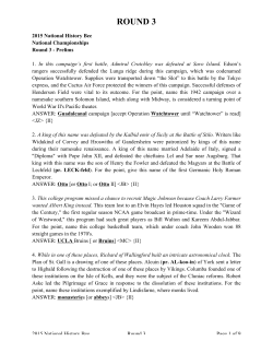 round 3 - National History Bowl