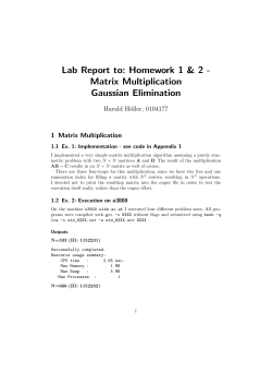 Matrix Multiplication Gaussian Elimination