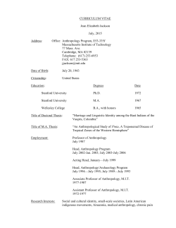 CV  - MIT Anthropology